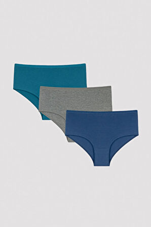 Deep Ocean Yüksek Bel 3lü Çok Renkli Slip Külot