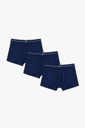 Erkek Çocuk 3 lü Koyu Mavi Tonlu Boxer
