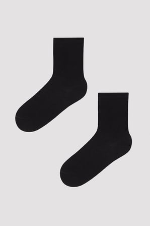 Kız Çocuk Unisex Siyah Basic 3 lü Soket Çorap Seti