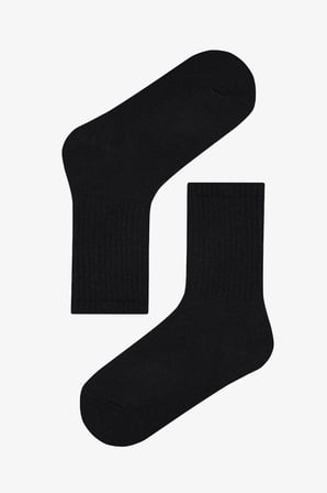 Kız Çocuk Unisex Siyah Basic 3 lü Soket Çorap Seti