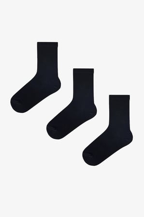 Kız Çocuk Unisex Siyah Basic 3 lü Soket Çorap Seti