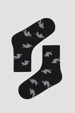 Kız Çocuk Parıltı Detaylı Dark Unicorn 3 lü Soket Çorap