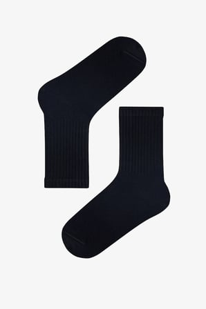 Kız Çocuk Unisex Siyah Beyaz 2 li Tenis Soket Çorap