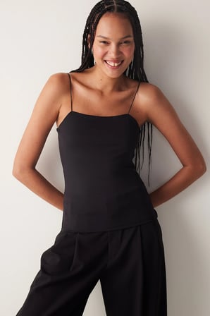 İnce Askılı Siyah  New Cami Atlet