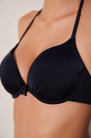 Push Up Destekli Siyah Bikini Üstü