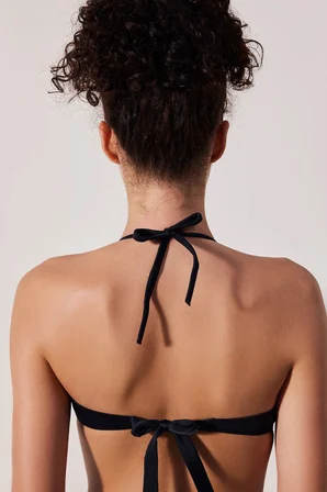 Push Up Destekli Siyah Bikini Üstü