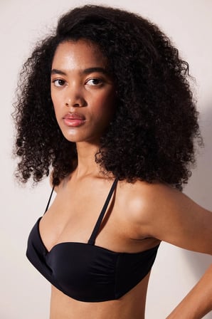 Strapless Cup Siyah Bikini Üstü