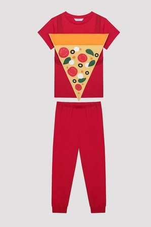 Erkek Çocuk Pizza Çok Renkli Pijama Takımı