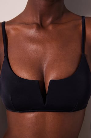 Basic V Siyah Bikini Üstü