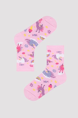 Kız Çocuk Unicorn 3lü Tenis Soket Çorap