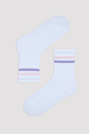 Kız Çocuk Soft Line Beyaz 3lü Soket Çorap