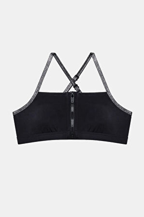 Genç Kız Siyah Silver Bandeau Bikini Takımı