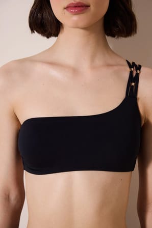 Danny Tek Omuz Siyah Bikini Üstü