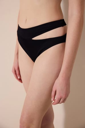Brigett Cut Dokulu Siyah Bikini Altı