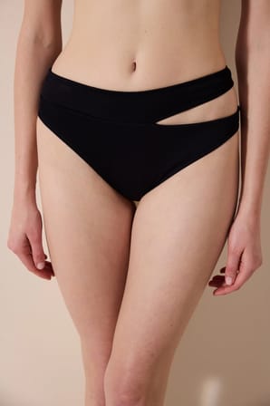Brigett Cut Dokulu Siyah Bikini Altı