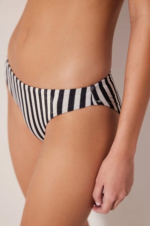 Alia Slip Simli Çizgili Bikini Altı