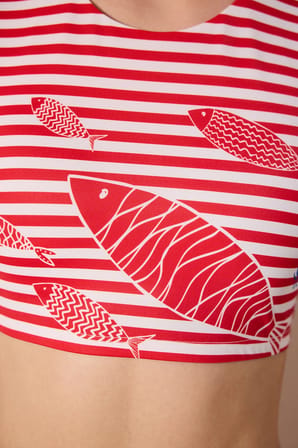 Finy Tee Çizgili Bikini Üstü