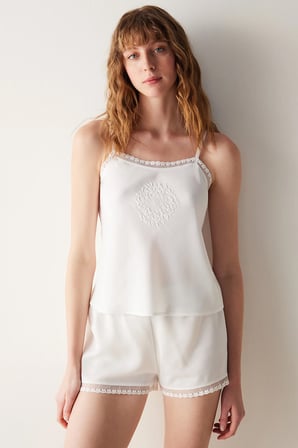 Bridal Lacy Dantelli Beyaz Şort Pijama Altı