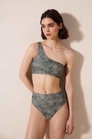 Estela Vintage Yüksek Bel Mesh Detaylı Çok Renkli Bikini Altı