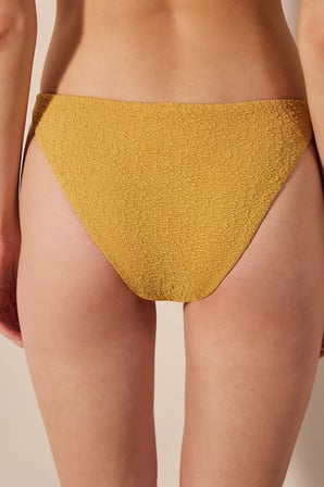 Blanca Side Dokulu ve Makromeli Sarı Bikini Altı