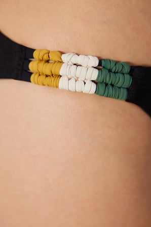 Arlo Side Dokulu ve Makromeli Siyah Bikini Altı