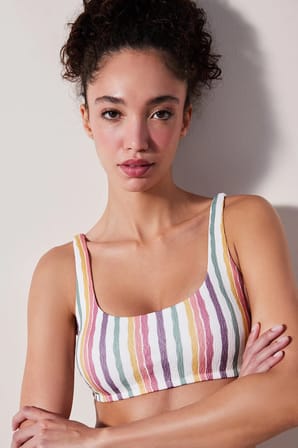 Kofi Bra Dokulu Çok Renkli Bikini Üstü