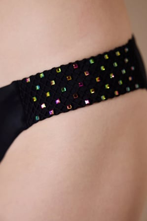Cara Side Taşlı Siyah Bikini Altı 