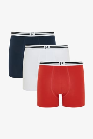 Erkek Pamuklu  Renkli 3lü Boxer