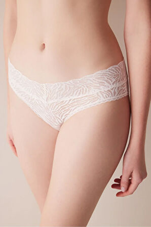 Lacy Elegance Dantel Ekru Hipster Külot