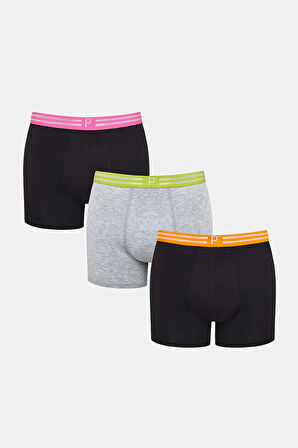 Phospor Belt Çok Renkli 3lü Boxer