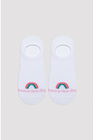 Rainbow Beyaz 3lü Sneaker Çorap