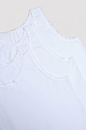 Kız Çocuk W Basic Pamuklu 3lü Çok Renkli Atlet
