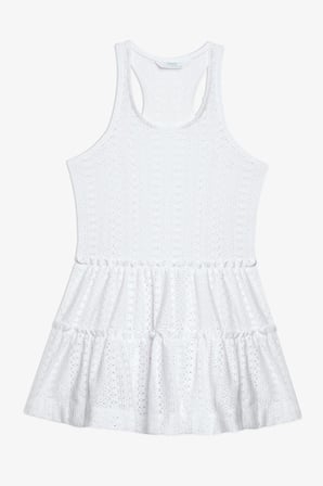 Kız Çocuk Lace Dantel Beyaz Elbise