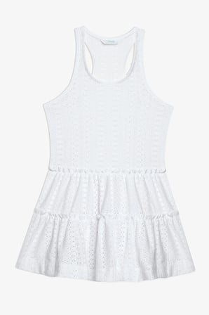 Kız Çocuk Lace Dantel Beyaz Elbise
