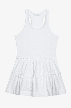 Kız Çocuk Lace Dantel Beyaz Elbise