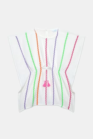 Kız Çocuk Trim Beyaz Kaftan
