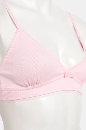 My First Bra Basic Rib 2li Çok Renkli Pamuklu Sütyen