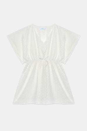 Genç Kız Lace Dantel Beyaz Kaftan
