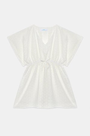 Genç Kız Lace Dantel Beyaz Kaftan