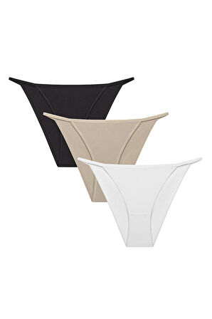 Strappy Pamuklu 3lü Çok Renkli Slip Külot