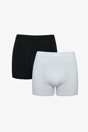 Erkek Modal Karışımlı Siyah-Beyaz 2li Boxer