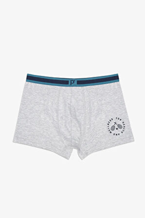 Slogan 3lü Çok Renkli Boxer