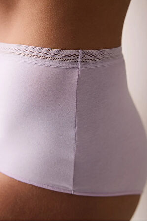 Easy Cotton Trim Yüksek Bel Açık Pembe Slip Külot