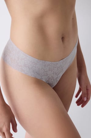 Invisible Lazer Kesim Lacy Dantel Cheeky Gri Hipster Külot