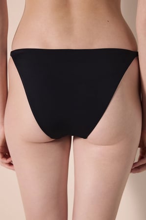 Flower Side Siyah Bikini Altı
