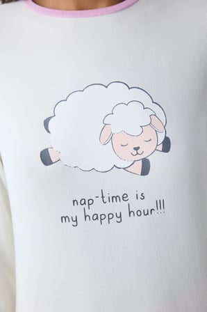 Nap Time Lila Pantolon Pijama Takımı