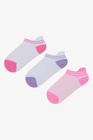 Kız Çocuk Softy Pink 3lü Çok Renkli Patik Çorap