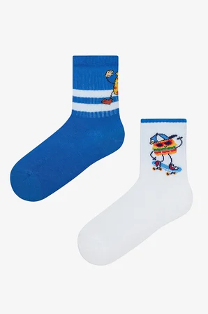 Erkek Çocuk Cool Snack 2li Çok Renkli Tenis Soket Çorap
