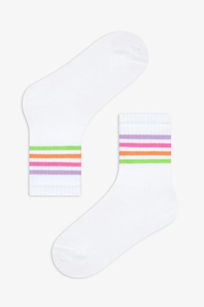 Kız Çocuk Color Lines 2li Tenis Soket Çorap