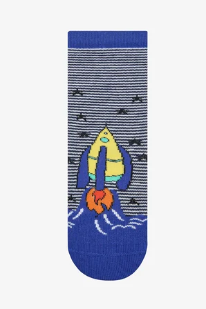 Erkek Çocuk Rocket In Space 3lü Lacivert Soket Çorap